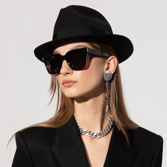Saint Laurent New Wave SL507 001 BRAND NEW Sunglasses Black Gray Square Unisex - Picture 1 of 11